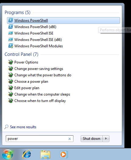 Windows 7 administrative privileges in Windows Powershell