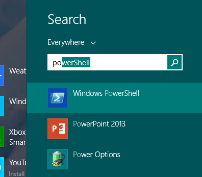 Windows 8 administrative privileges in Windows Powershell